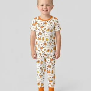Fall Silly Goose Bamboo Two Piece Short Sleeve Pajama Set