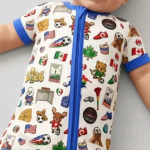 Soccer Cup 2026 Family Matching Bamboo Shorty Zippy