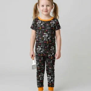 Backyard BBQ Party Family Matching Bamboo Two Piece Short Sleeve Pajama Set