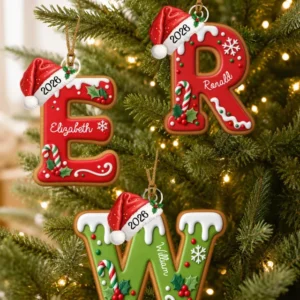 Personalized Gingerbread Letter Acrylic Ornament