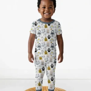 Playful Monster Friends Bamboo Two Piece Short Sleeve Pajama Set