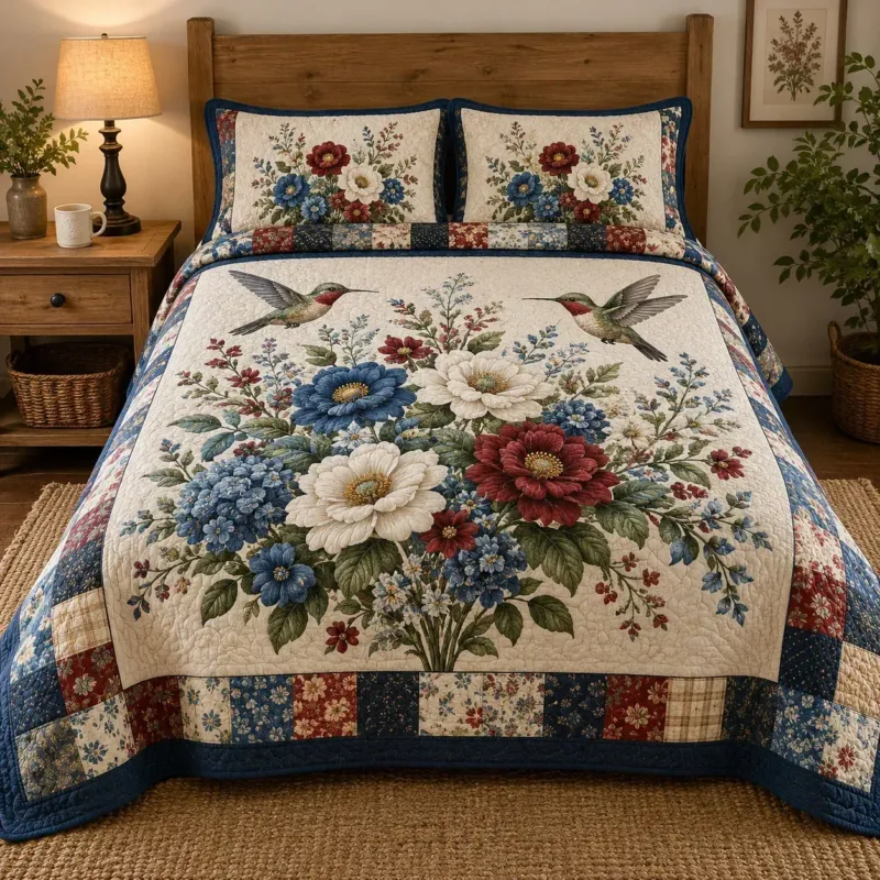 Meadow Wings Bamboo Quilt Bedding Set