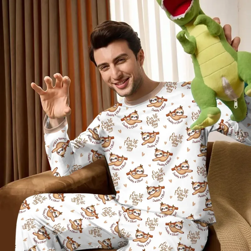 Papa & Baby Sloth – Our First Father’s Day 2026 Bamboo Men's Pajama Set