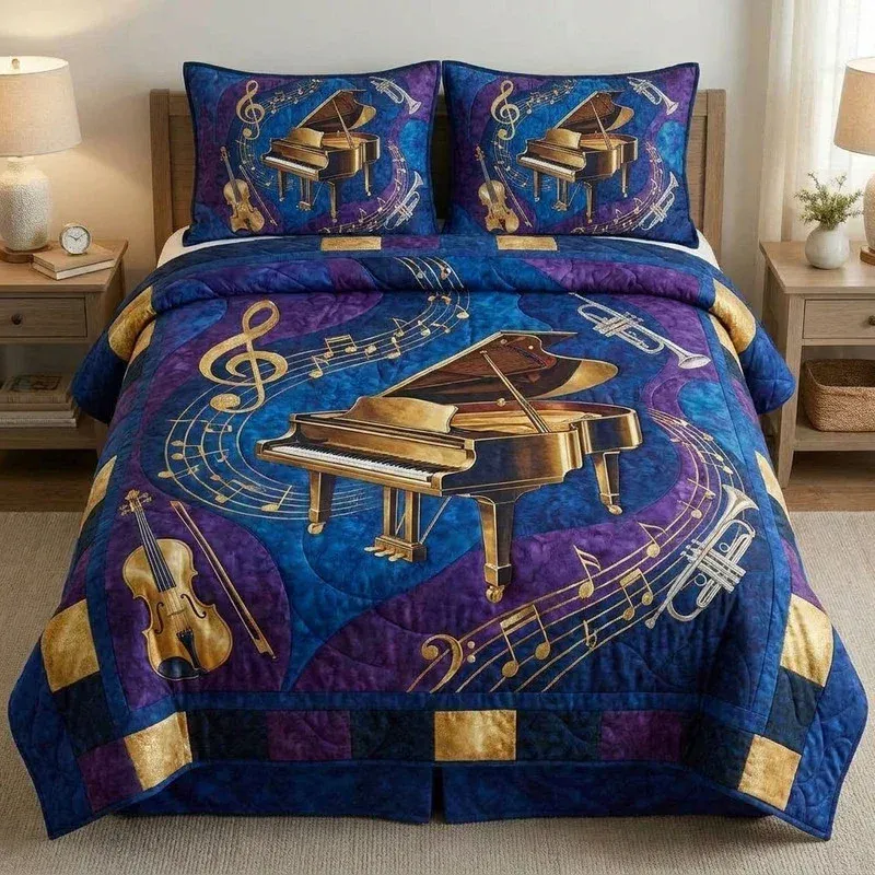 Midnight Sonata Bamboo Quilt Bedding Set