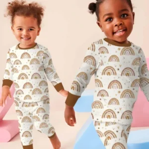 Back Lives Matter Rainbow Bamboo Two Piece Long Sleeve Pajama Set