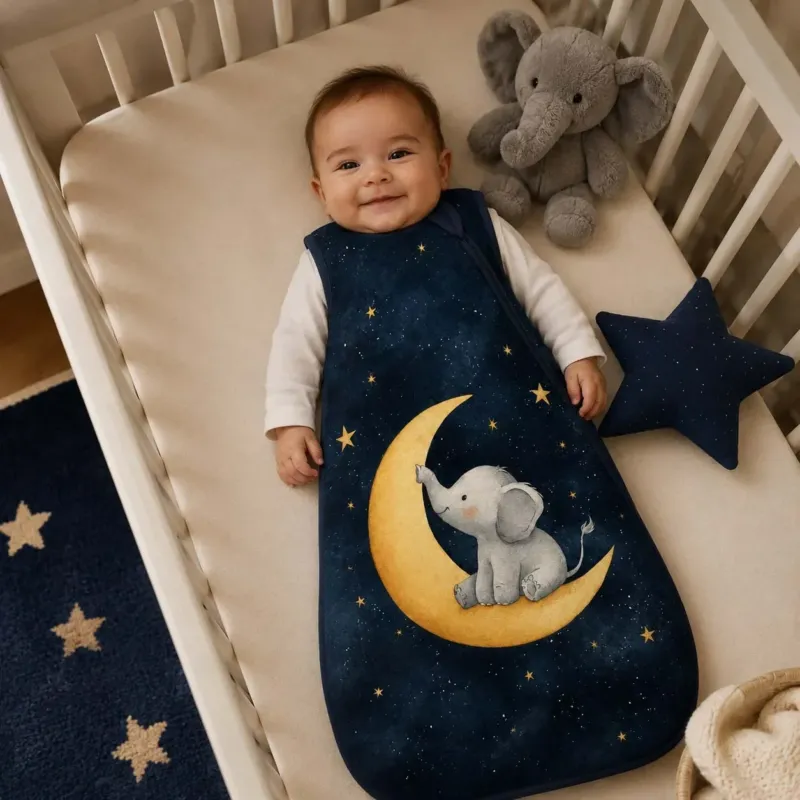 Moonlit Elephant Dream Bamboo Sleep Bag