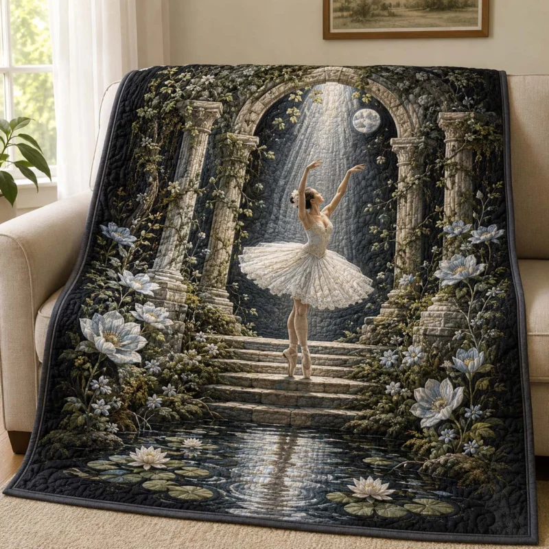 Moonlit Garden Ballerina Bamboo Quilt Blanket