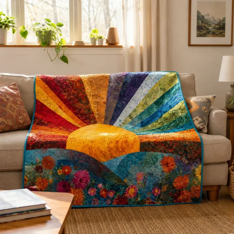Morning Glow Bamboo Quilt Blanket