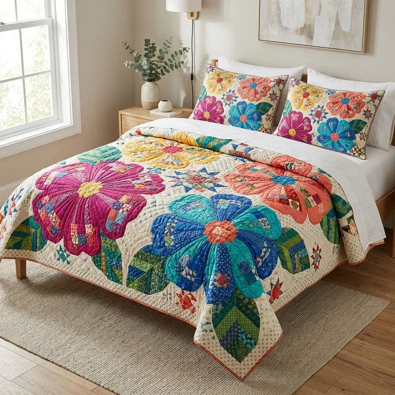 Mosaic Flow Bamboo Quilt Bedding Set