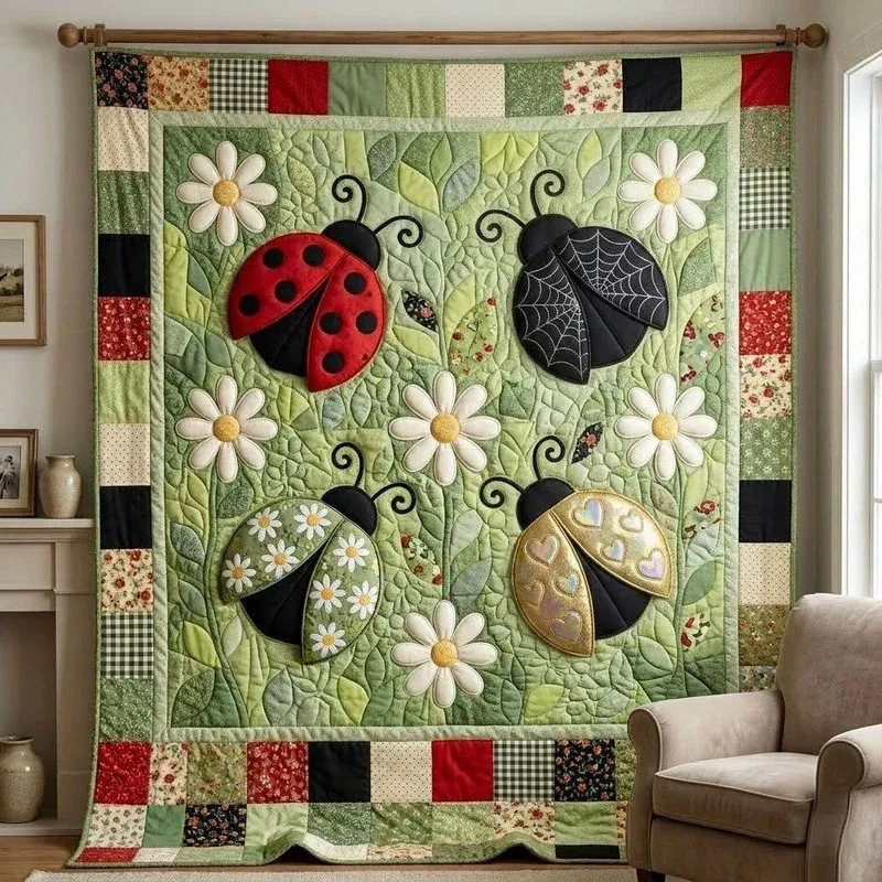 Muted Foliage Wings Bamboo Quilt Blanket