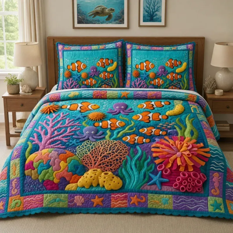 Ocean Explorers Crew Bamboo Quilt Bedding Set