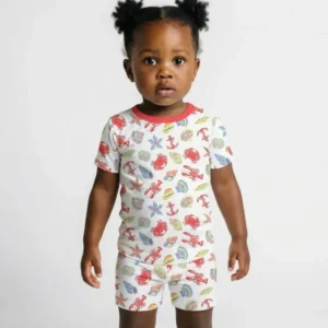 Catch Of The Day Family Matching Bamboo Two Piece Short Sleeve Shorts Pajama Set