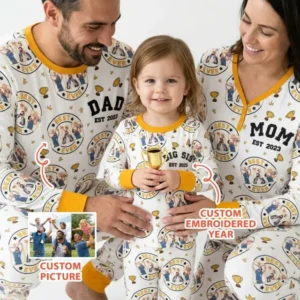 Personalized Family Matching Father's Day Embroidered Bamboo Women Pajama Set
