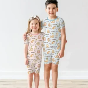 Custom Name Clueless Beardie Bamboo Two Piece Short Sleeve Shorts Pajama Set