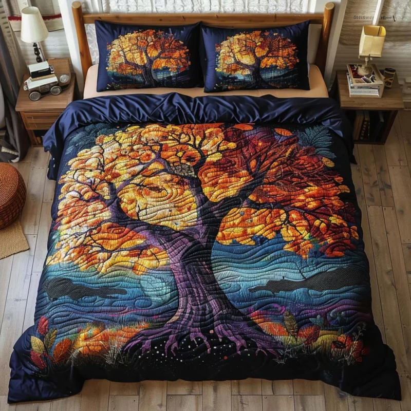 Peaceful Life Tree Bamboo Quilt Bedding Set