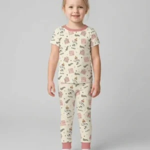 Custom Name Cool Club Daddy & Me Matching Bamboo Two Piece Short Sleeve Pajama Set