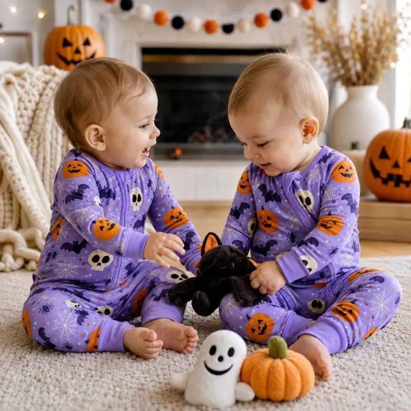 Playful Halloween Pattern Bamboo Convertible Zippy
