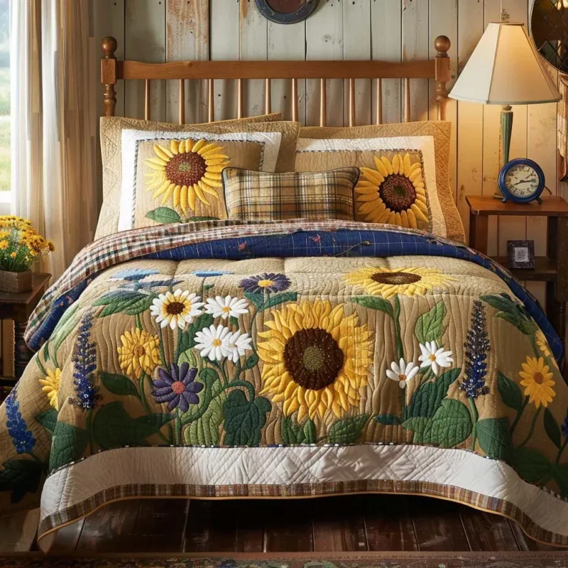 Radiant Bloom Bamboo Quilt Bedding Set