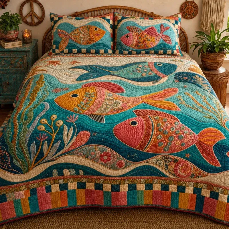 River Folkway Bamboo Quilt Bedding Set