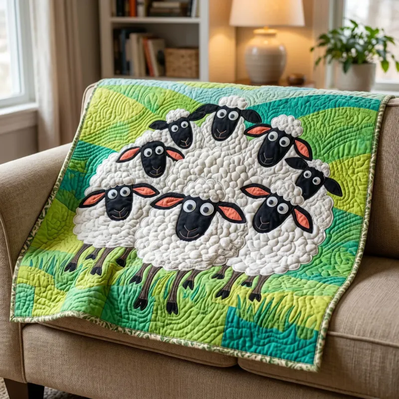 Rustic Sheep Bamboo Quilt Blanket