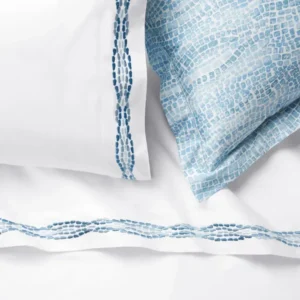 Sferra Cobblestones Printed | Sham White/Sea