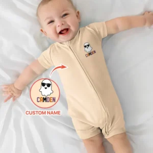 Custom Name Halloween One Spooky Dude Bamboo Shorty Zippy