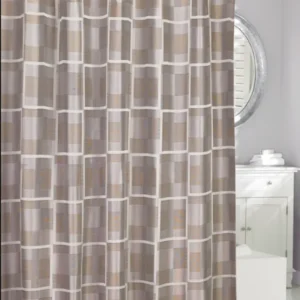 GATEWAY SHOWER CURTAIN JACQUARD FABRIC NEUTRAL Geometric