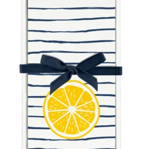 Squeeze The Day Lemon Hostess Napkins In Ceramic Tray 20pack