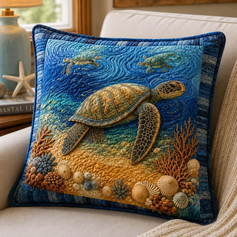 Sea Whisper Bamboo Quilt Pillow Case