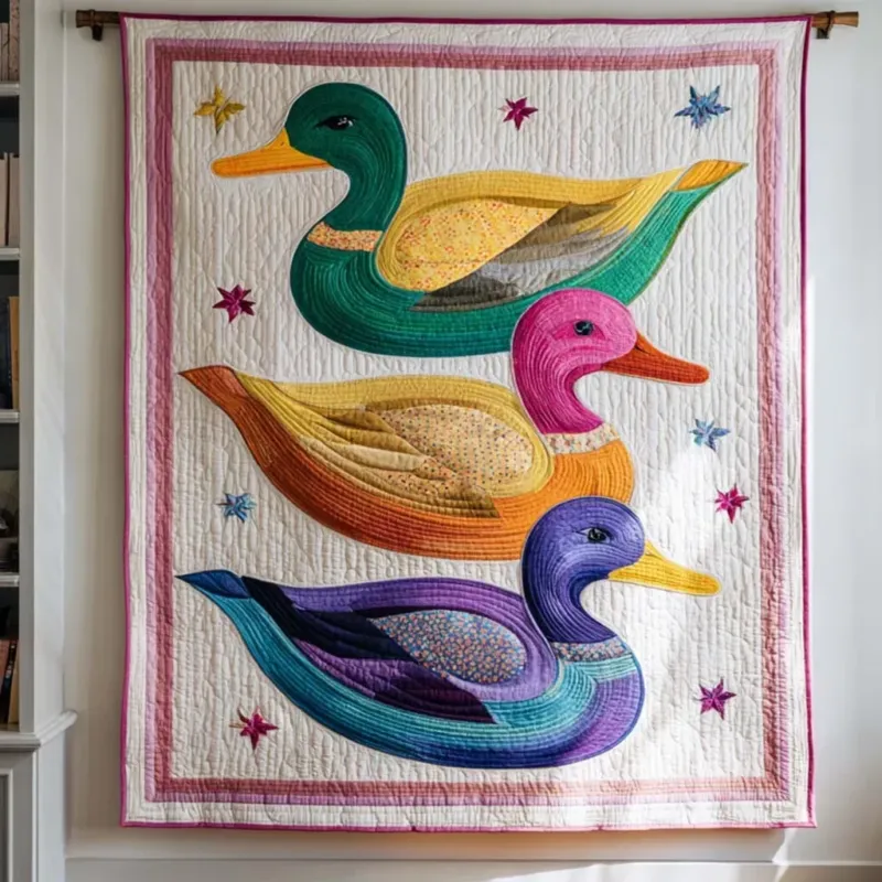 Serene Duck Waters Bamboo Quilt Blanket
