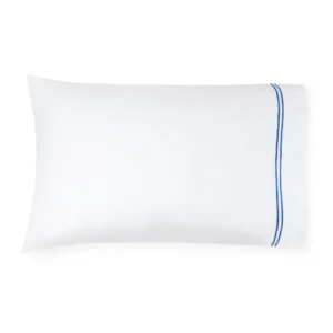 Sferra Grande Hotel Pillowcase Pair Navy on White Colored