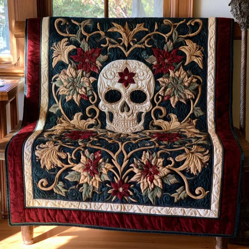 Skull Wild Heart Bamboo Quilt Blanket