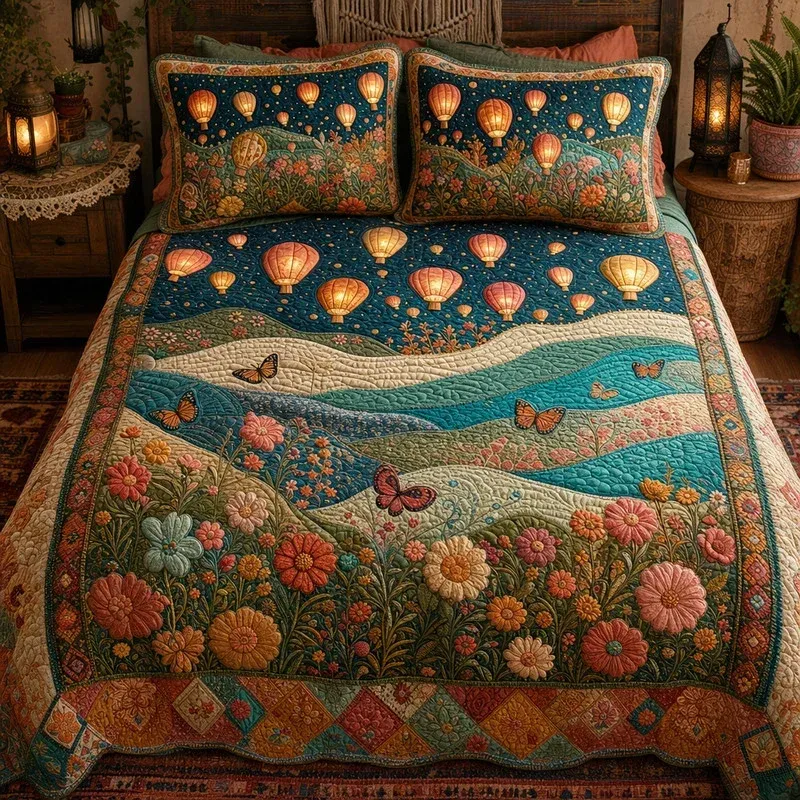 Skyline Stream Bamboo Quilt Bedding Set