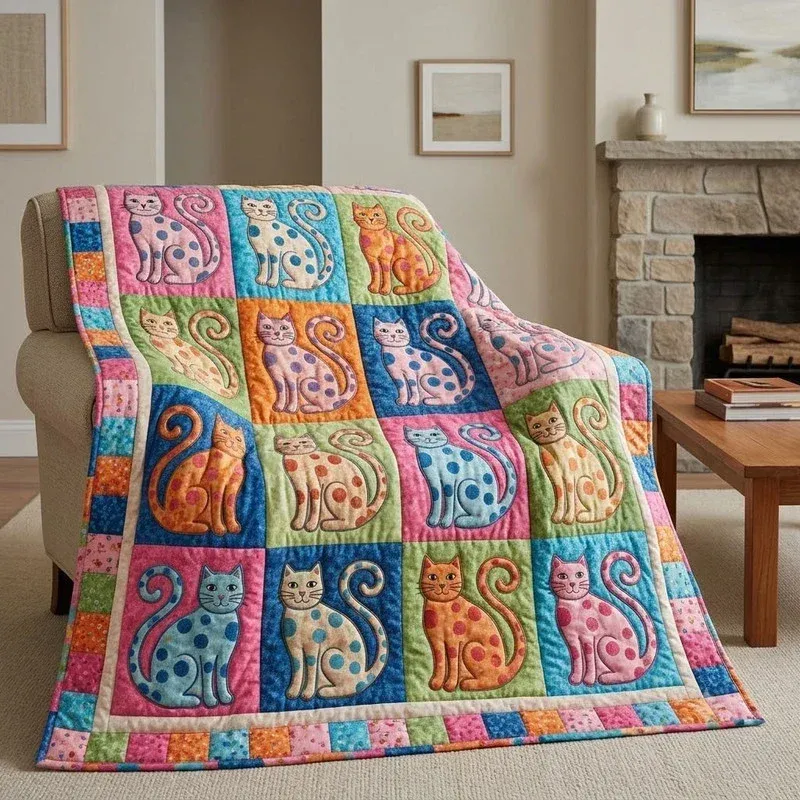 Spotted Feline Bamboo Quilt Blanket