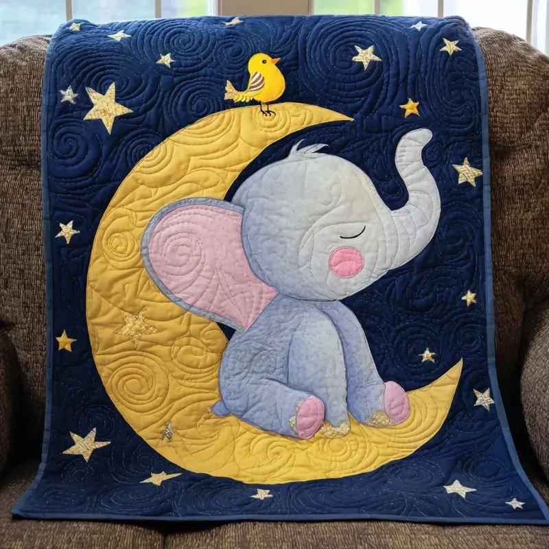 Starry Elephant Bamboo Quilt Blanket