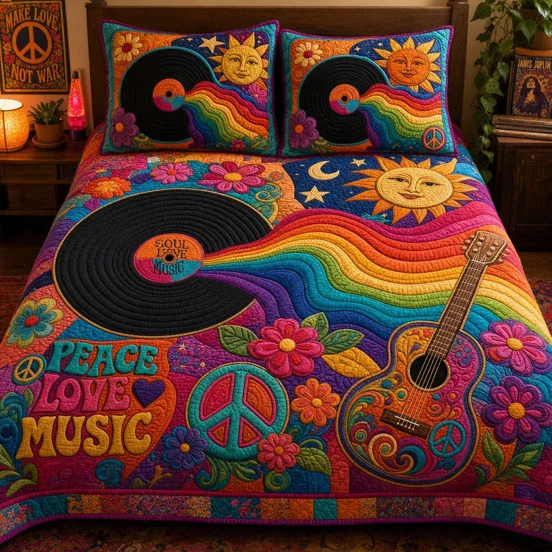 Strings Of Freedom Bamboo Quilt Bedding Set
