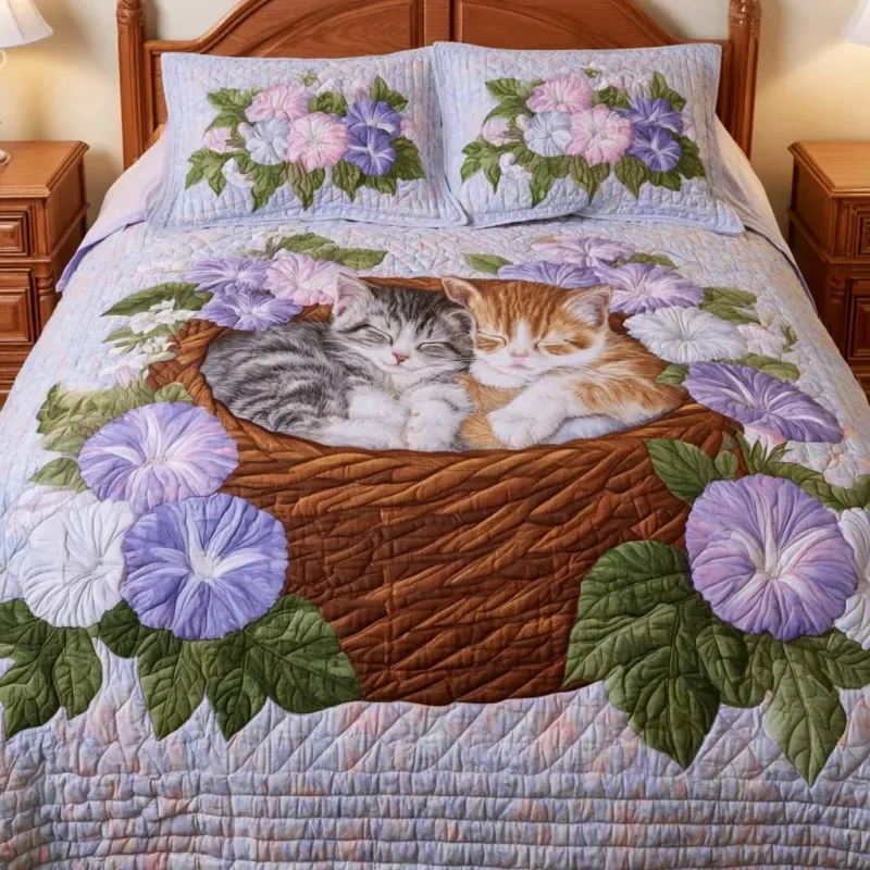 Sweet Cat Whiskers Bamboo Quilt Bedding Set