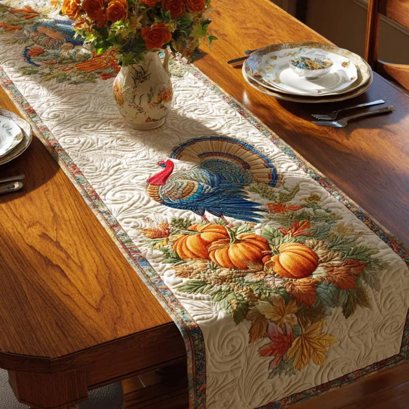 Thanksgiving Golden Harvest Quilt Table Runner
