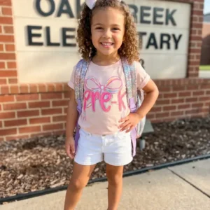 Pre-K Sweet Bow Bamboo Crewneck T-Shirt