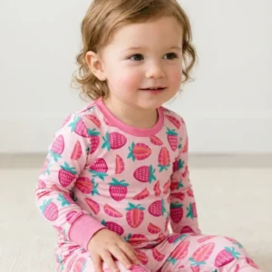 Sweet Strawberries Bamboo Two Piece Pajama Set