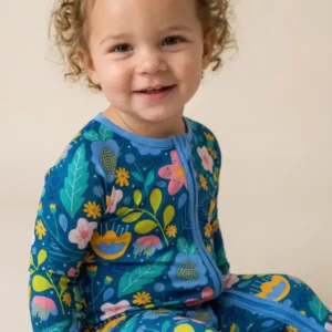 Folk Floral Bamboo Convertible Zippered Romper
