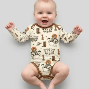 Custom Name Birthday Rodeo Bamboo Bodysuit