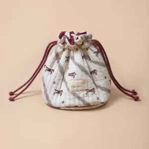 Cotton Wash Bag in Cream Gallop