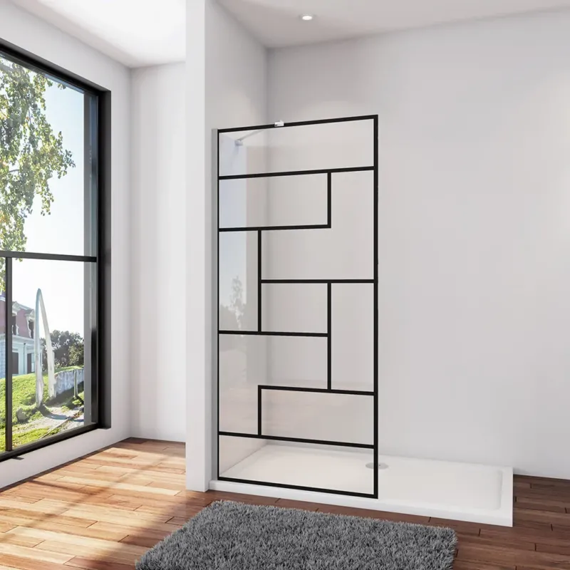 Walk In Dusche Duschwand 100 x H.200 cm 8mm NANO Glas Aluminiumprofil Duschhaus