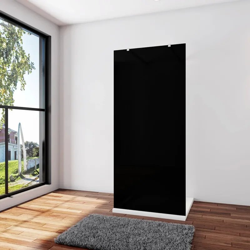 Duschkabine Duschwand 117.7 x H.200 cm 10mm Glas mit Glasschutzfolie Stabistange 73-120 cm Duschhaus