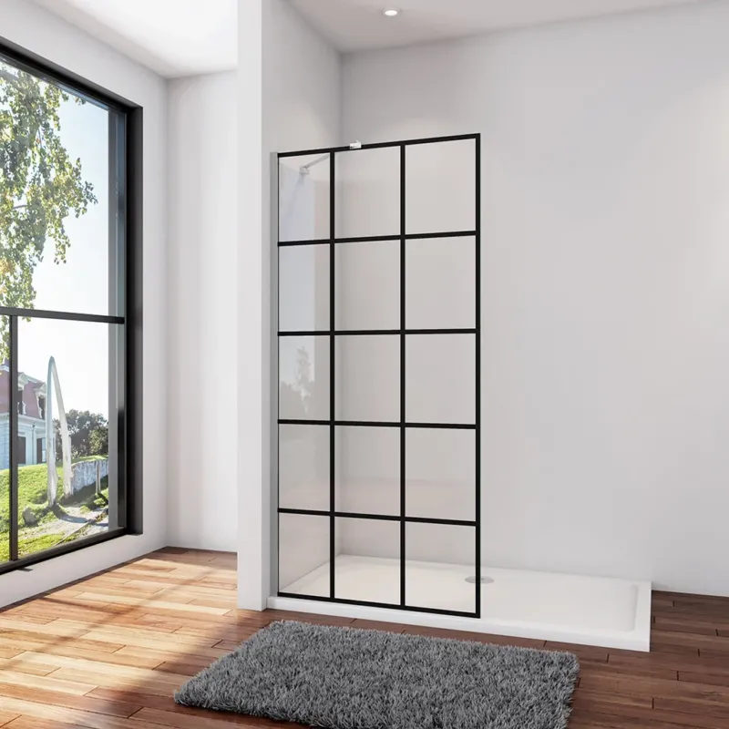 Walk In Duschtrennwand 120 x H.200 cm 8mm NANO Glas Aluminium Duschhaus