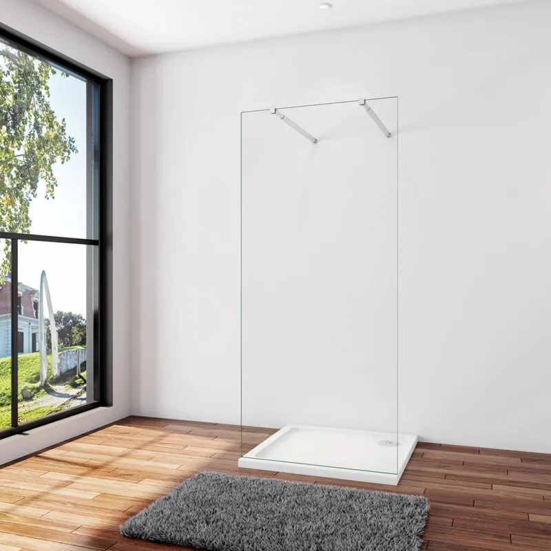 Walk In Dusche Duschwand 67.7 x H.200 cm 8mm NANO Glas Stabistange 73-120 cm Duschhaus