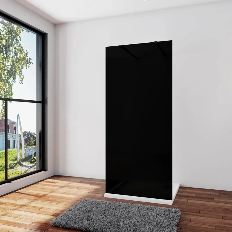 Duschkabine Duschwand 137.7 x H.200 cm 8mm Glas mit Glasschutzfolie Stabistange 90 cm Duschhaus