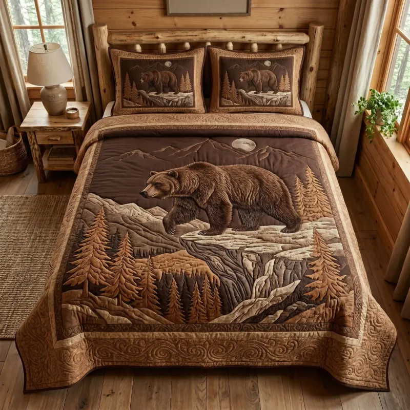 Wild Bear Bamboo Quilt Bedding Set