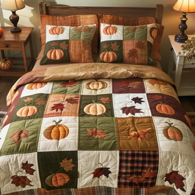 Woodland Autumn Bamboo Quilt Bedding Set